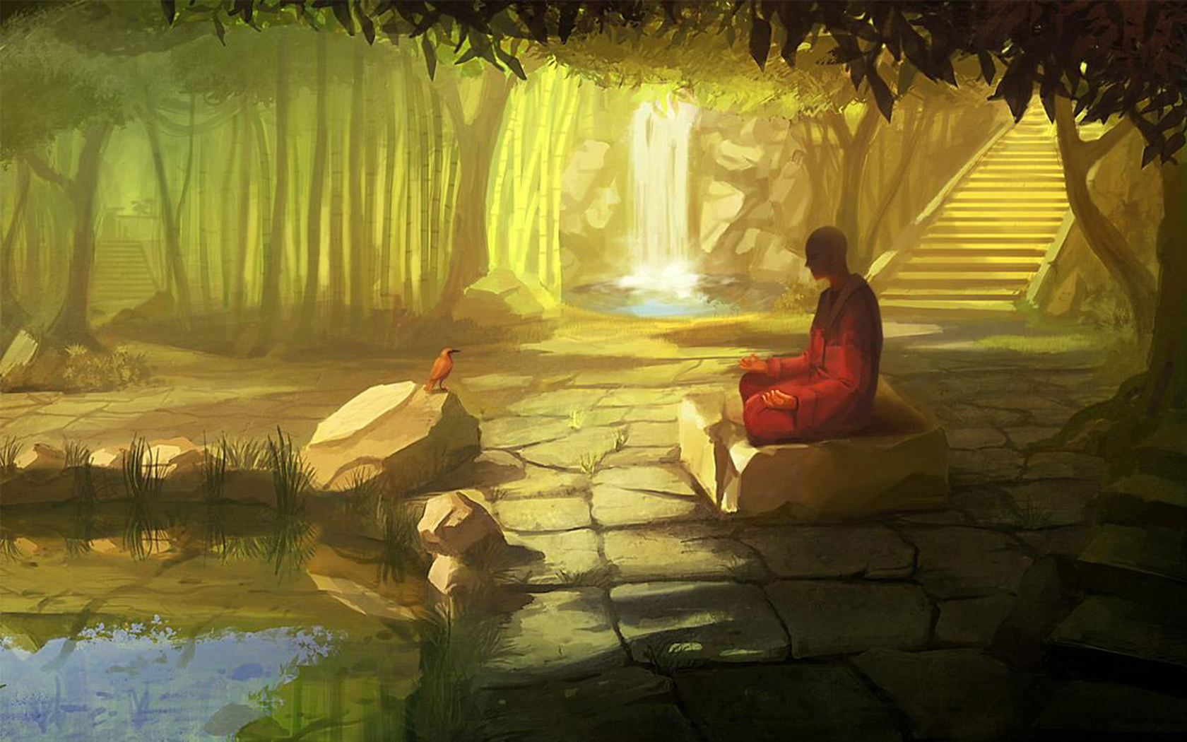 Zen Monk In Peace wallpaper