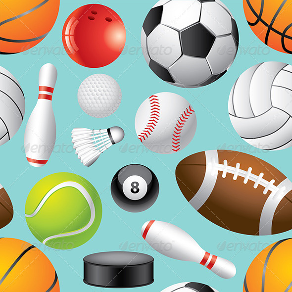 All Sports Balls Background Sport Seamless