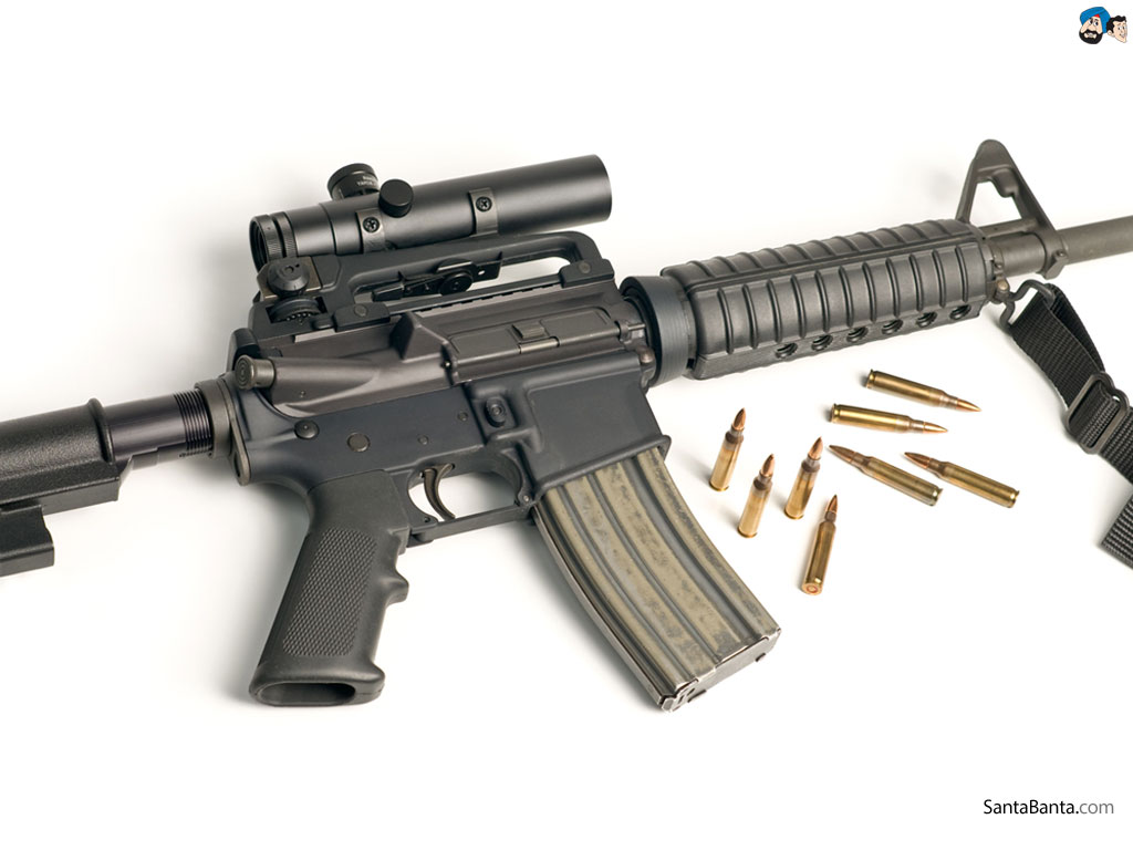 M16 Assault Rifle With Bullets