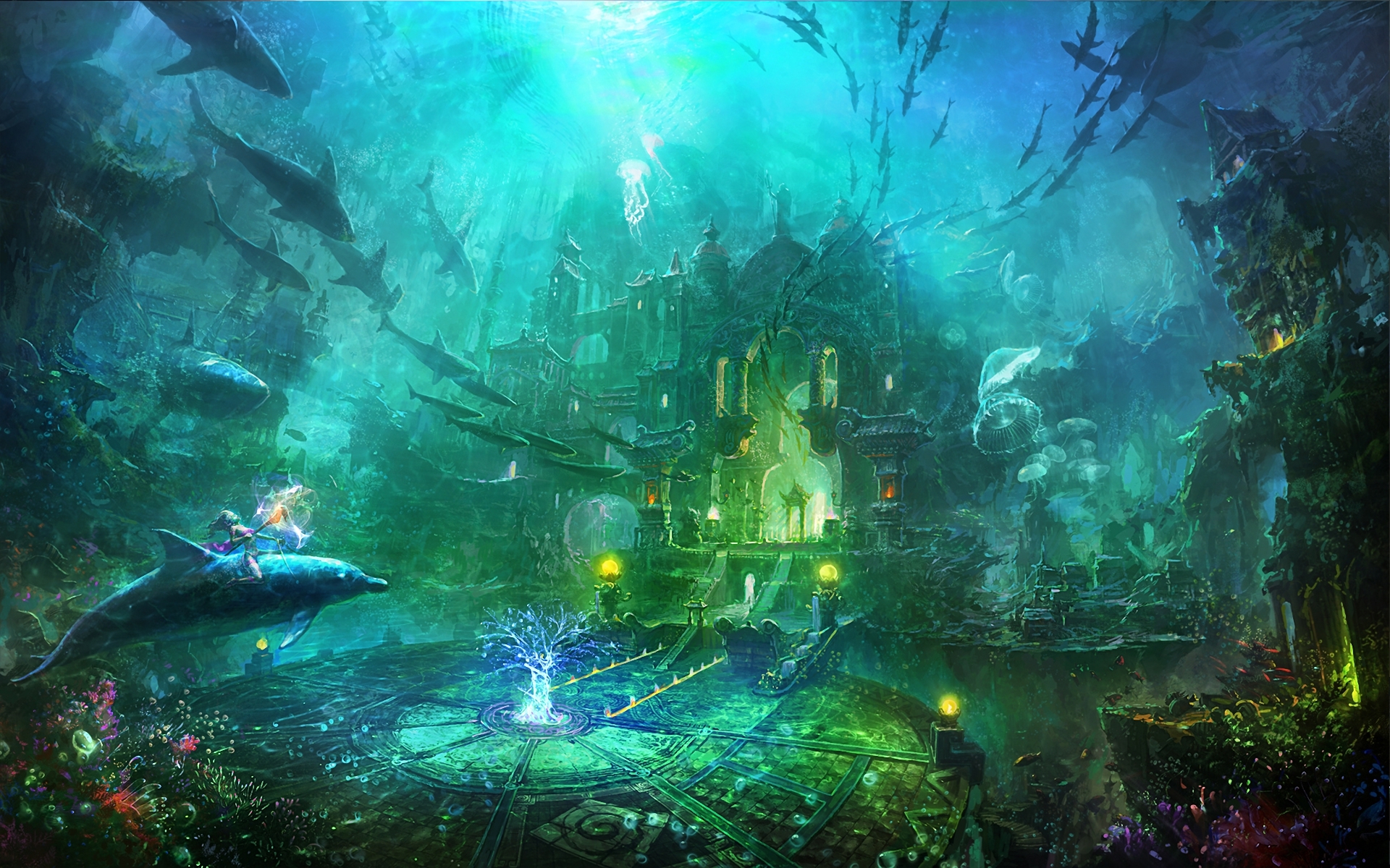Underwater City Atlantis Wallpaper