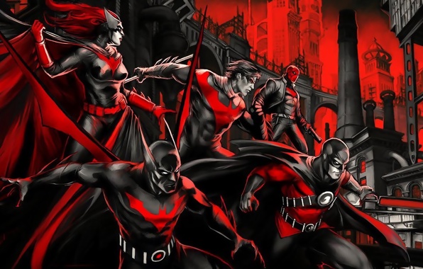 Wallpaper Batman Beyond Batwoman Red Robin Nightwing Hood