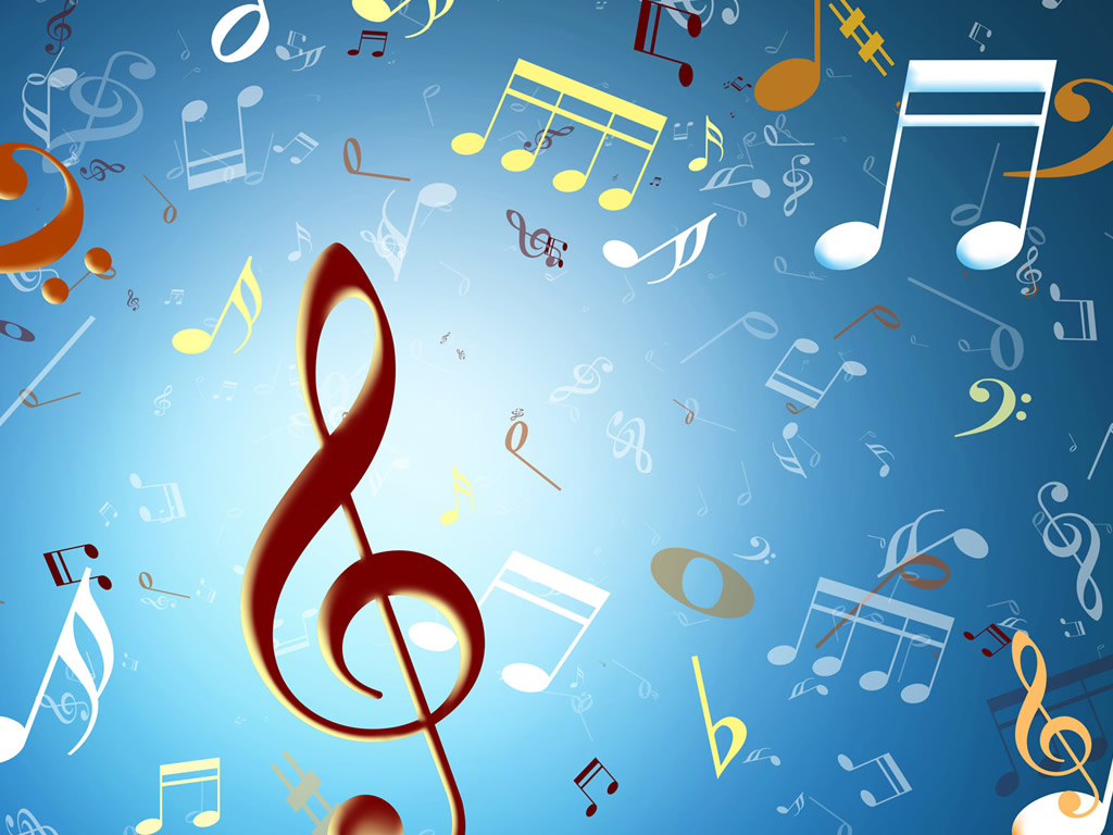 Music Notes In Blue Background Pixel HD Wallpaper