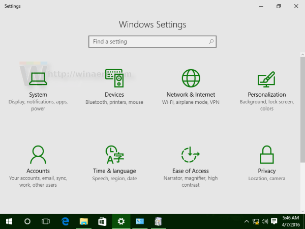 Windows Settings App