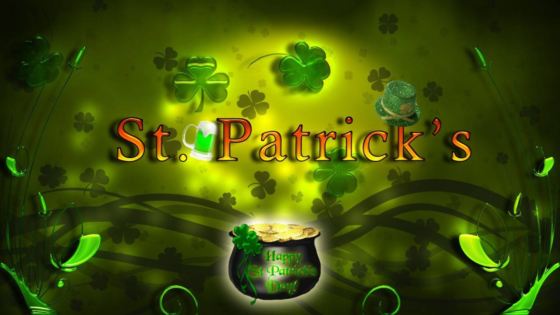 Glowing Green St Patrick S Day Wallpaper