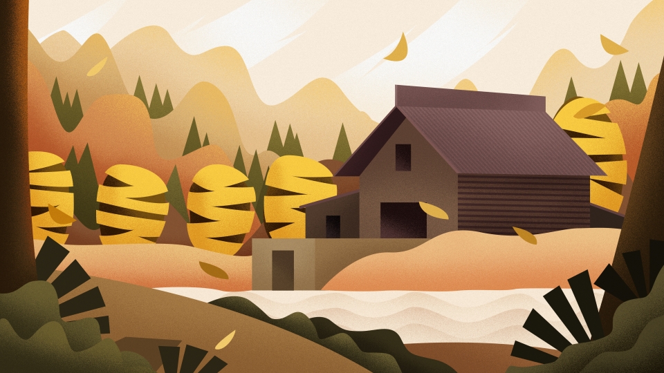 Free Download Cartoon Creative Autumn Forest Hut Background Design Cartoon 960x540 For Your Desktop Mobile Tablet Explore 42 Hut Background Beach Hut Wallpaper Caribbean Beach Hut Wallpaper