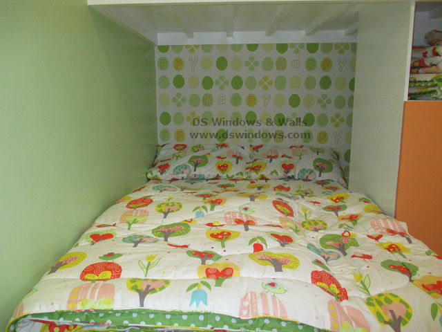 Patterned Wallpaper And Glittering Carpet For Attic Loft Type Bedroom
