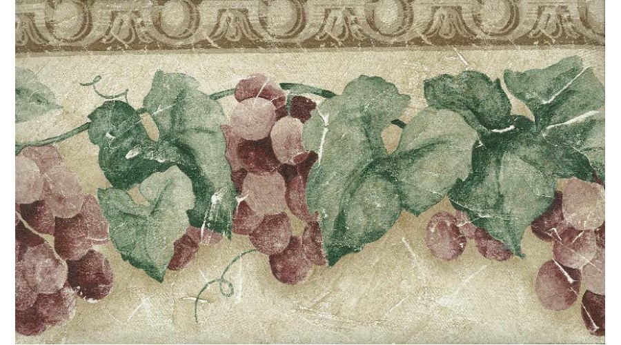 Home Tuscan Fruit Red Grapes Wallpaper Border