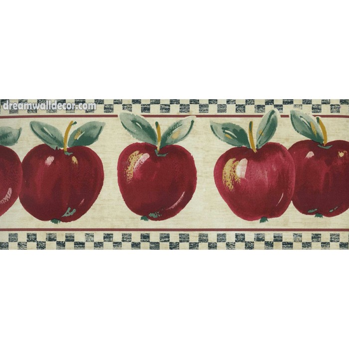 Fruit Red Green Apple Apples Die Cut Kitchen Country Wall paper Border 7460777 