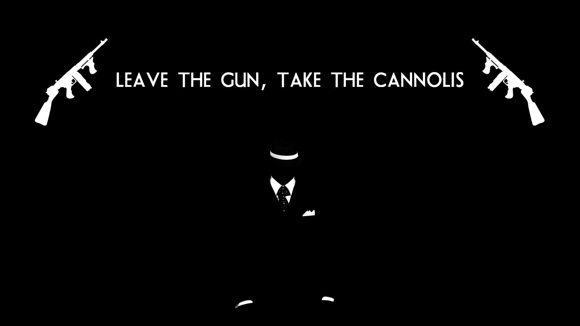 The Godfather Bw Black Gun Cannolis Movies Mafia Weapons Text Quotes