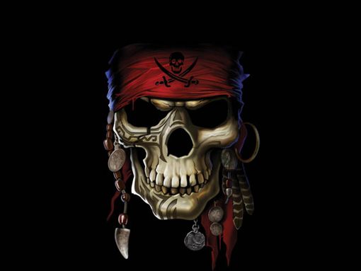 Download Pirate Skull wallpapers to your cell phone   black pirate