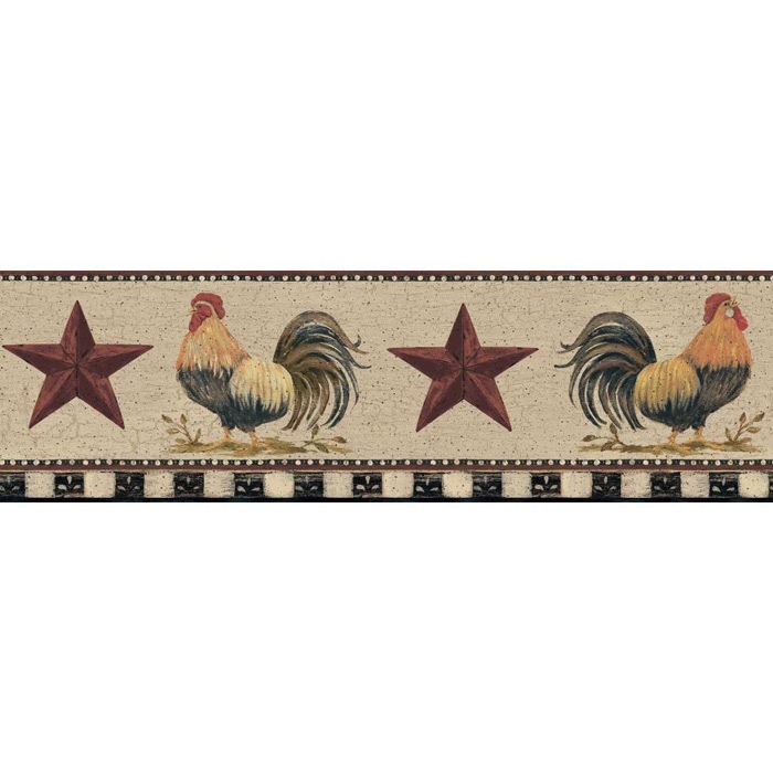 About Rooster And Barn Star Wallpaper Border Yc3401bd Chicken Country