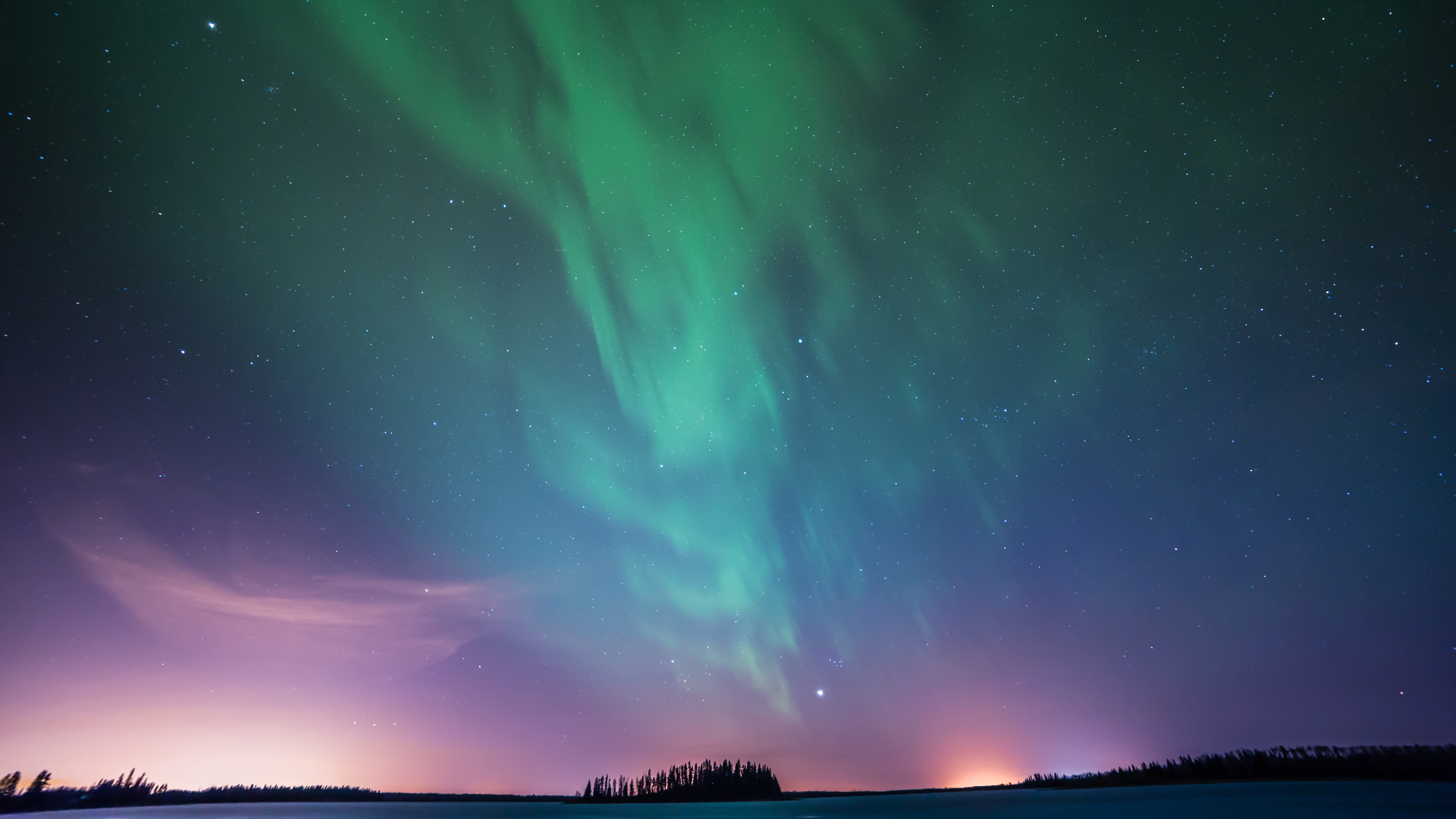 Northern Lights Aurora Night Sky Scenery 8k Wallpaper