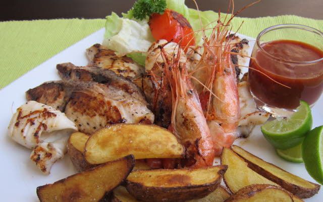 Grilled Seafood Platter Mix Grill