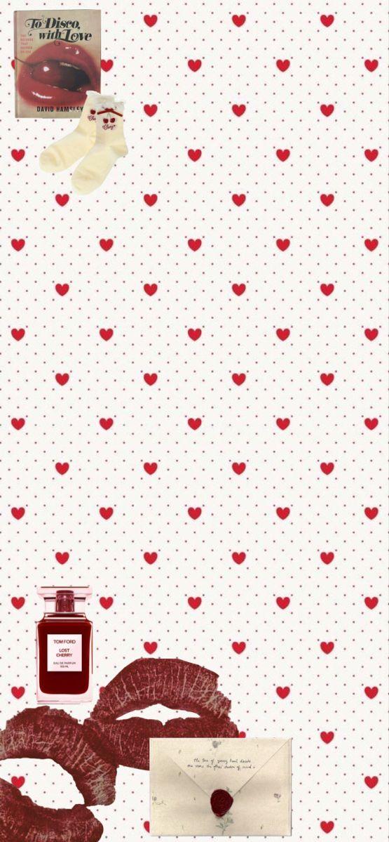 Cute red hearts iPhone wallpaper