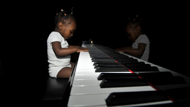 Wallpaper Baby Grand Piano Playing Music HD