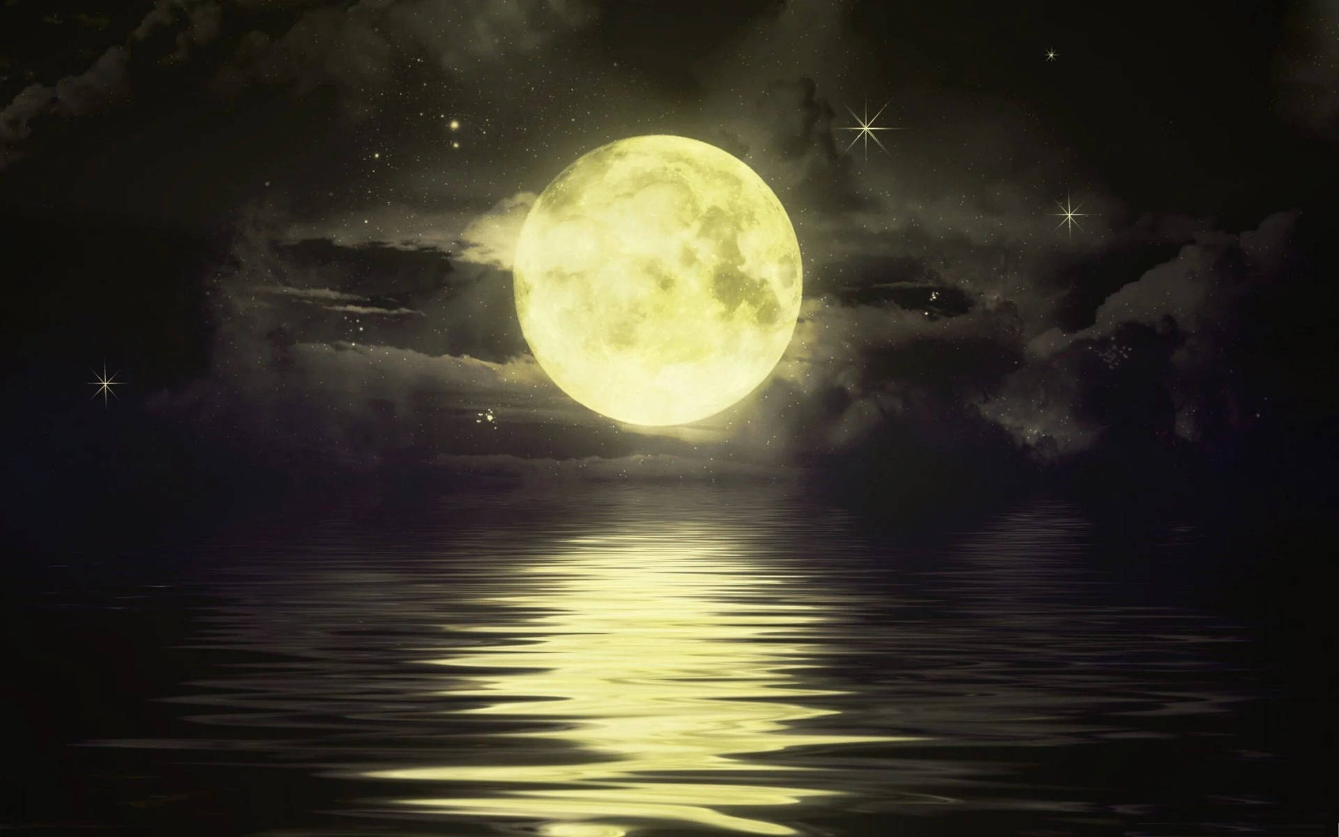 Moon And Stars Wallpaper