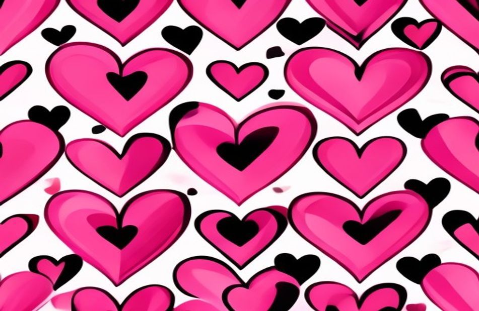 Pink And Black Heart Wallpaper