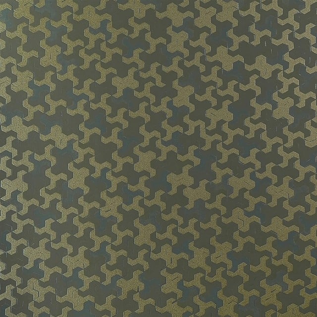 Geometric Metallic Link Wallpaper Grey Gold Roll   Contemporary 640x640