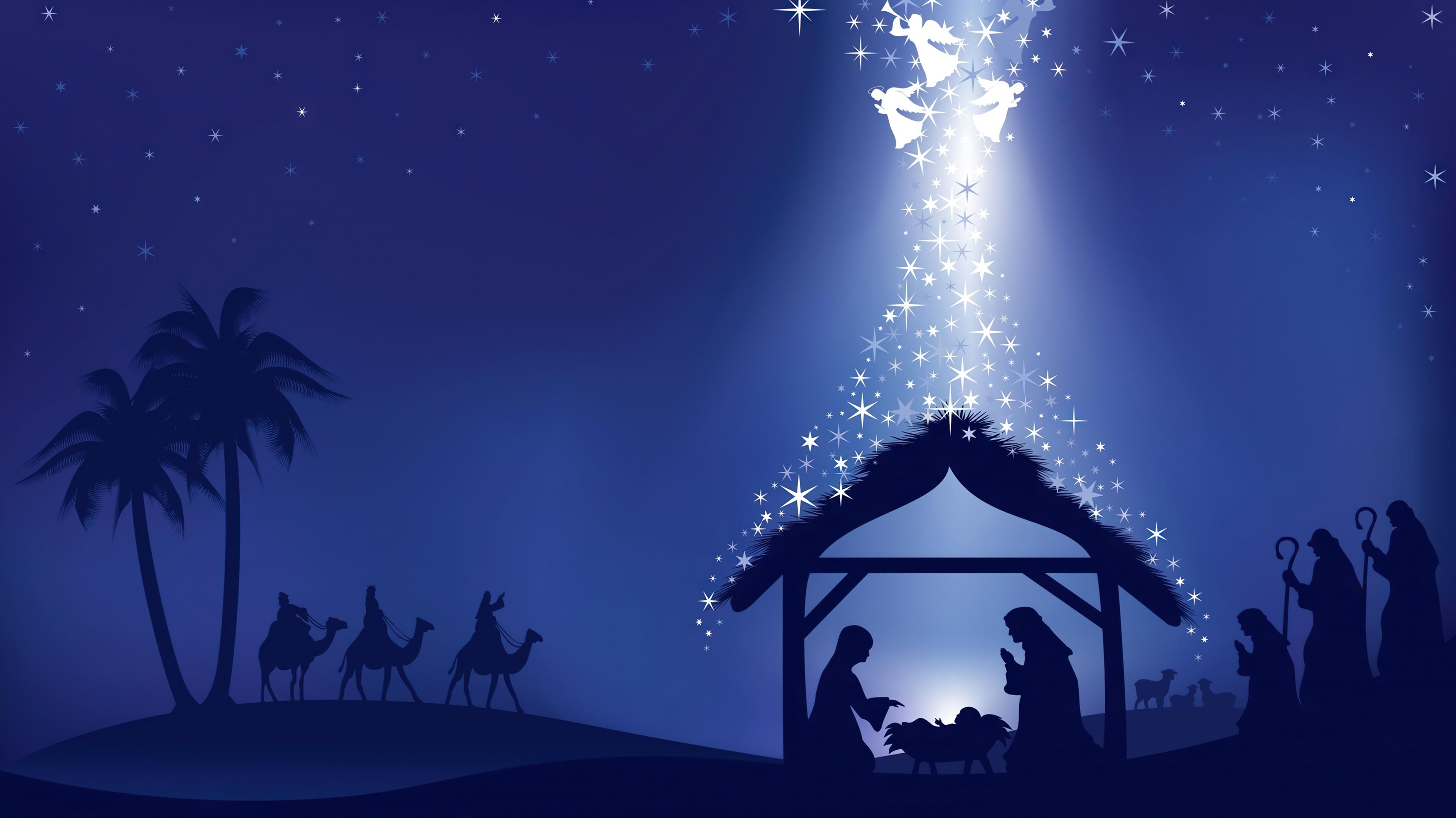 Christmas Nativity Of Jesus Minimalist 4k Wallpaper iPhone HD