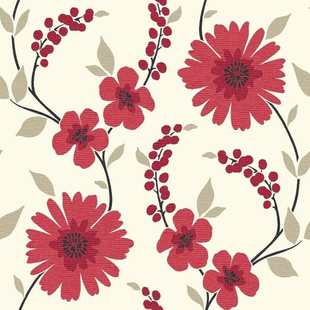 Stansie Floral Trail Luxury Contemporary Flower Wallpaper