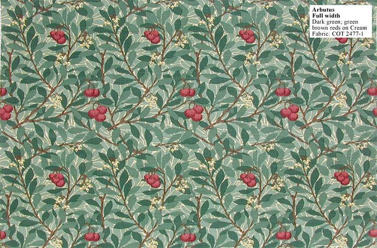 William Morris Reproduction Wallpaper Arbutus Designed By Kathleen