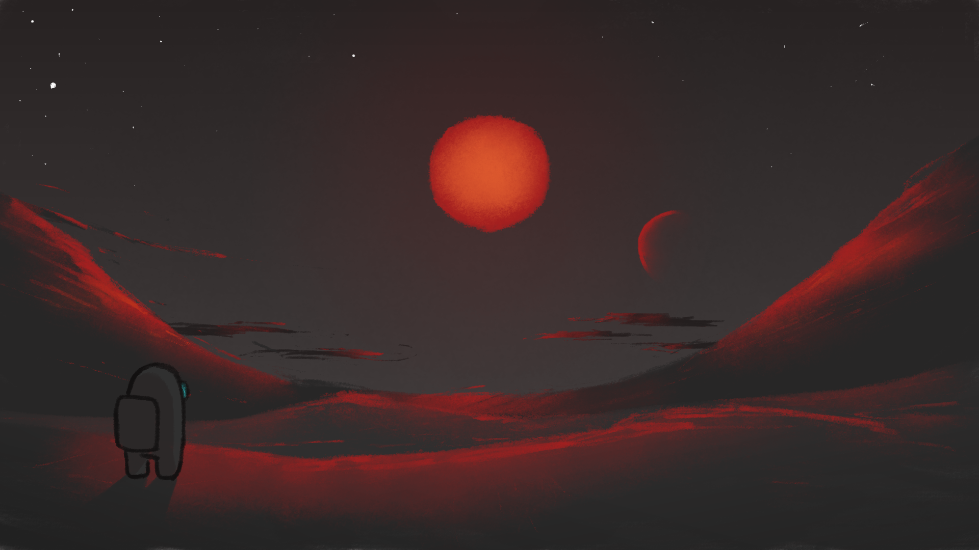 Among Us Space Background Wallpaper