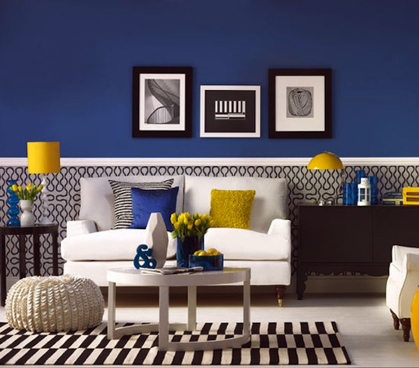 Blue And Yellow Living Room