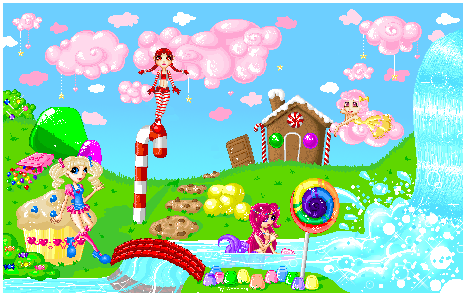 Pixel Candy Land By Annortha