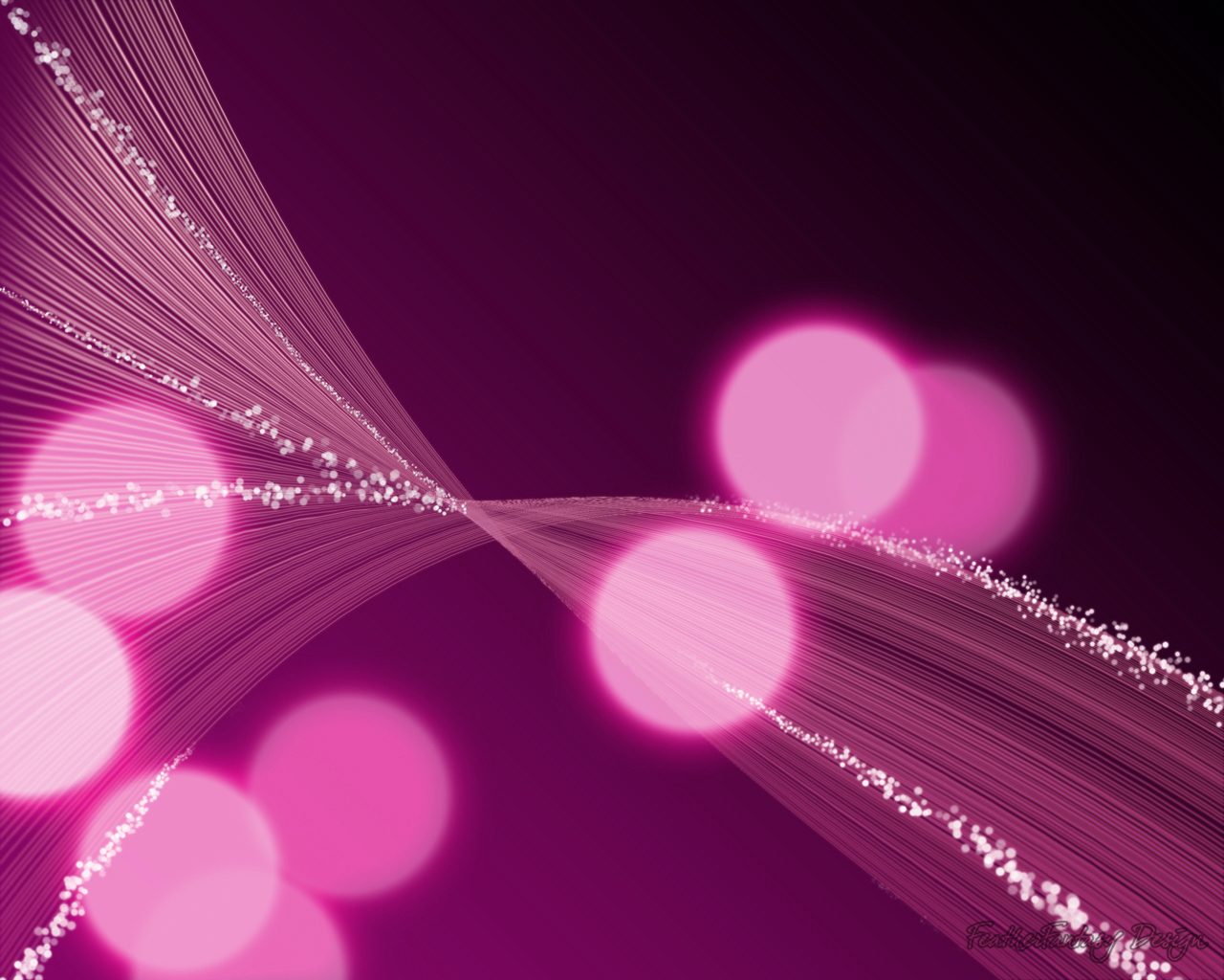Abstract pink background with flowing lines and bokeh lights