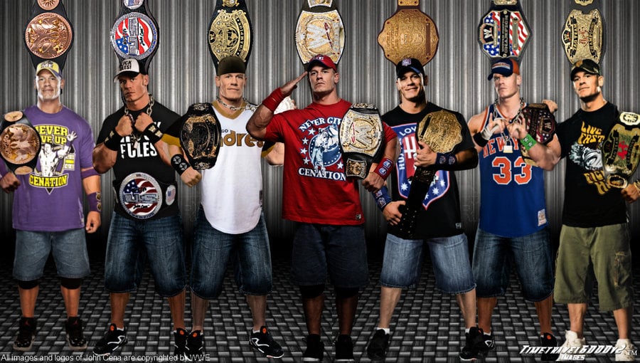 WWE John Cena Title History Wallpaper Widescreen by Timetravel6000v2