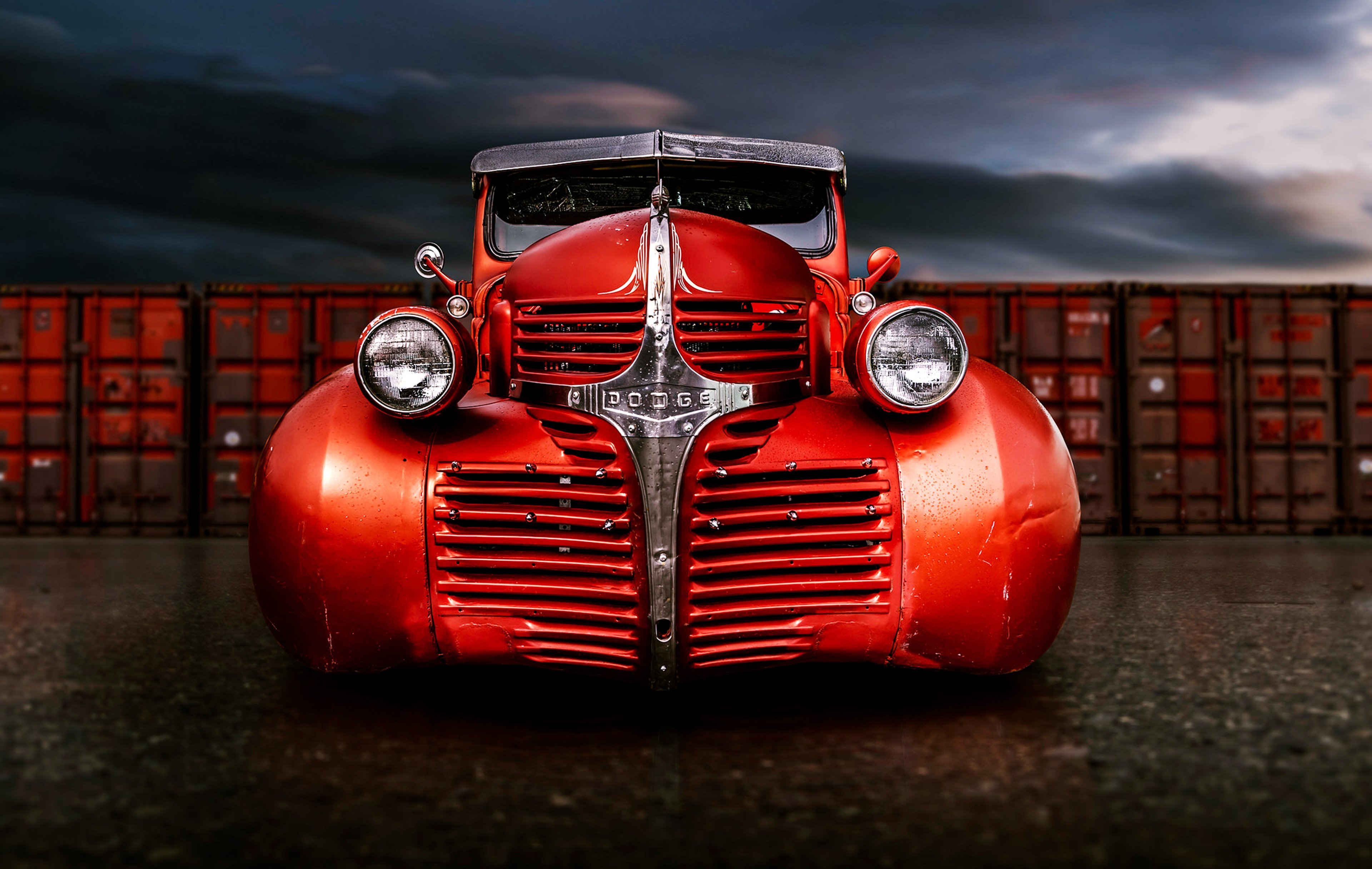 Dodge Old Classic Red Motors Cars Trucks Wallpaper