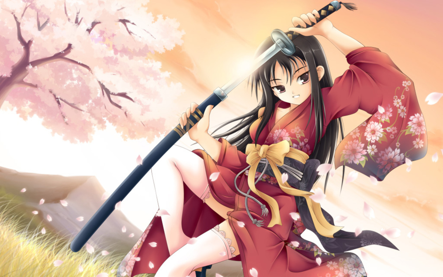 Anime Warrior Wallpaper 1440x900 Anime Warrior Girl Holding Sword 1440x900