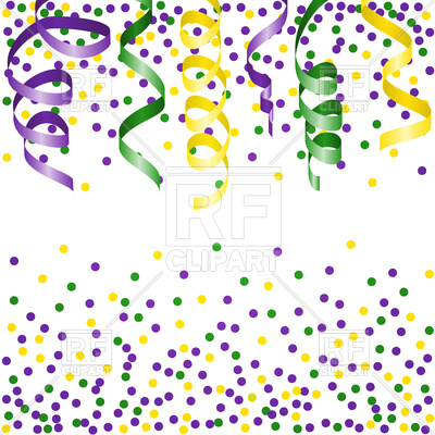 Mardi Gras Background With Streamers And Confetti Royalty