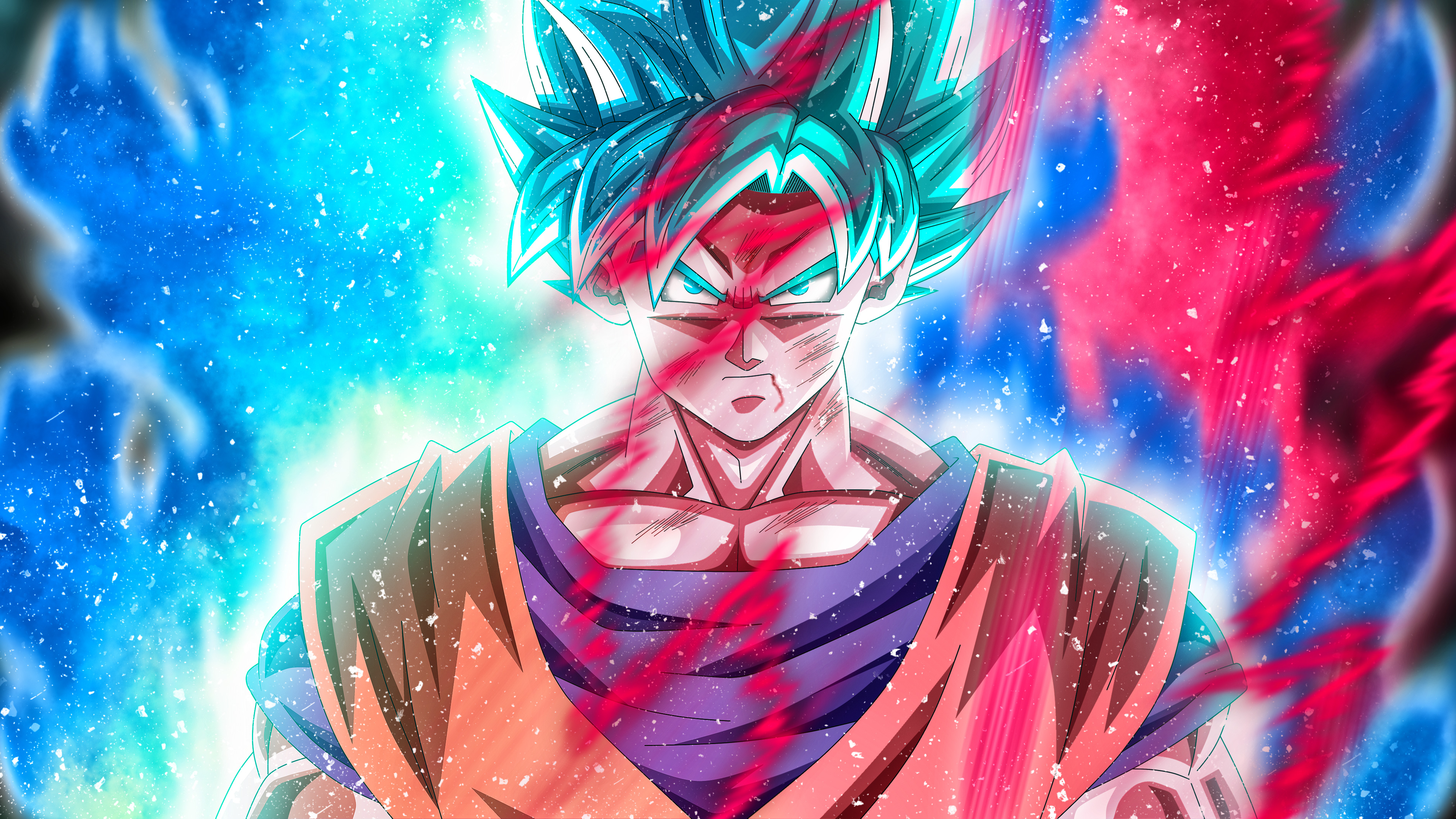 Goku Super Saiyan Blue with Kaioken aura, Dragon Ball Super wallpaper