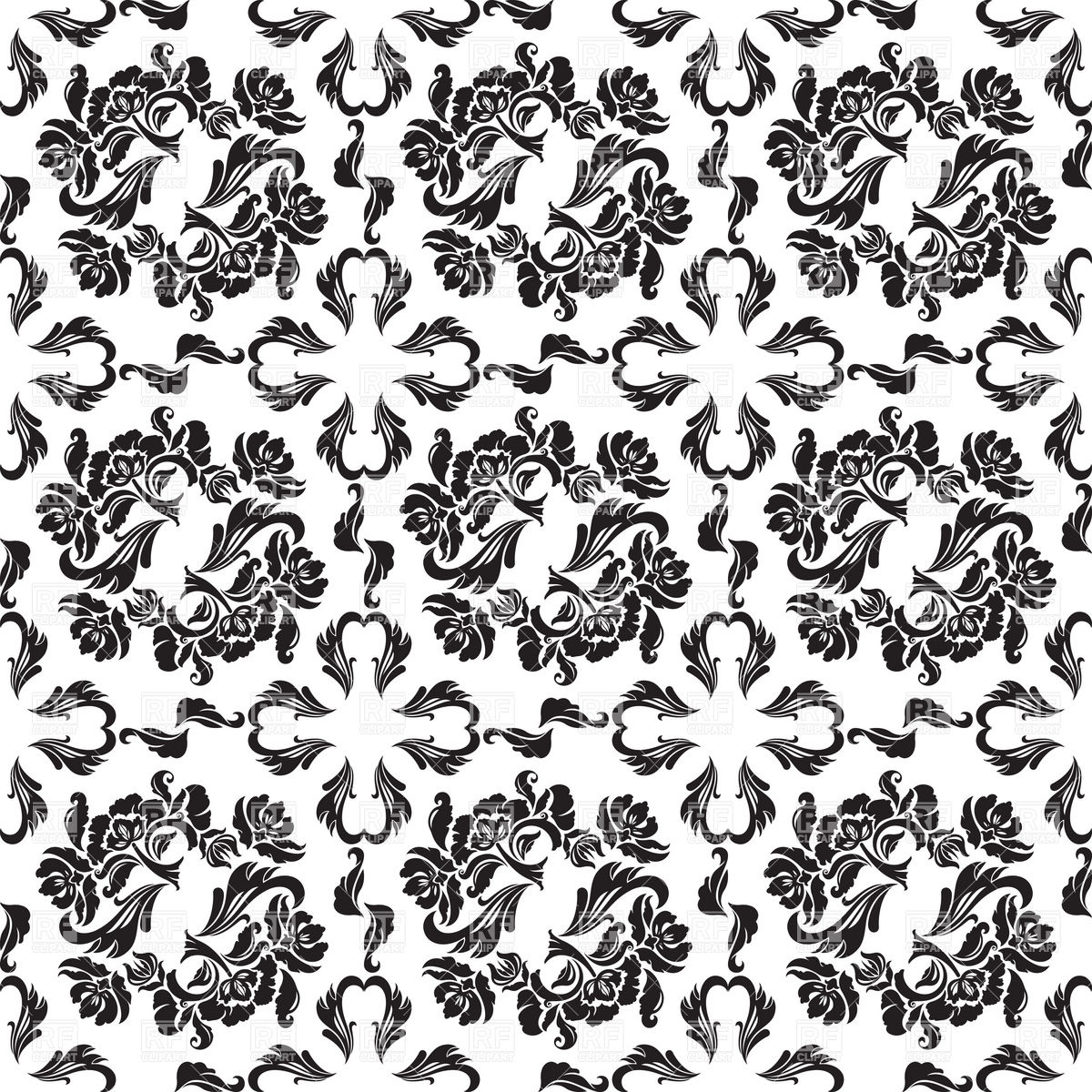 Seamless Victorian Wallpaper With Floral Pattern Background
