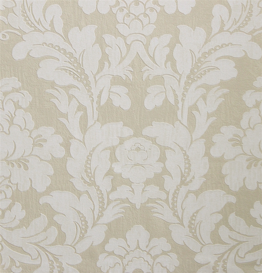 Cream Everlasting Large Scale Traditional Damask Home Wallpaper R2677