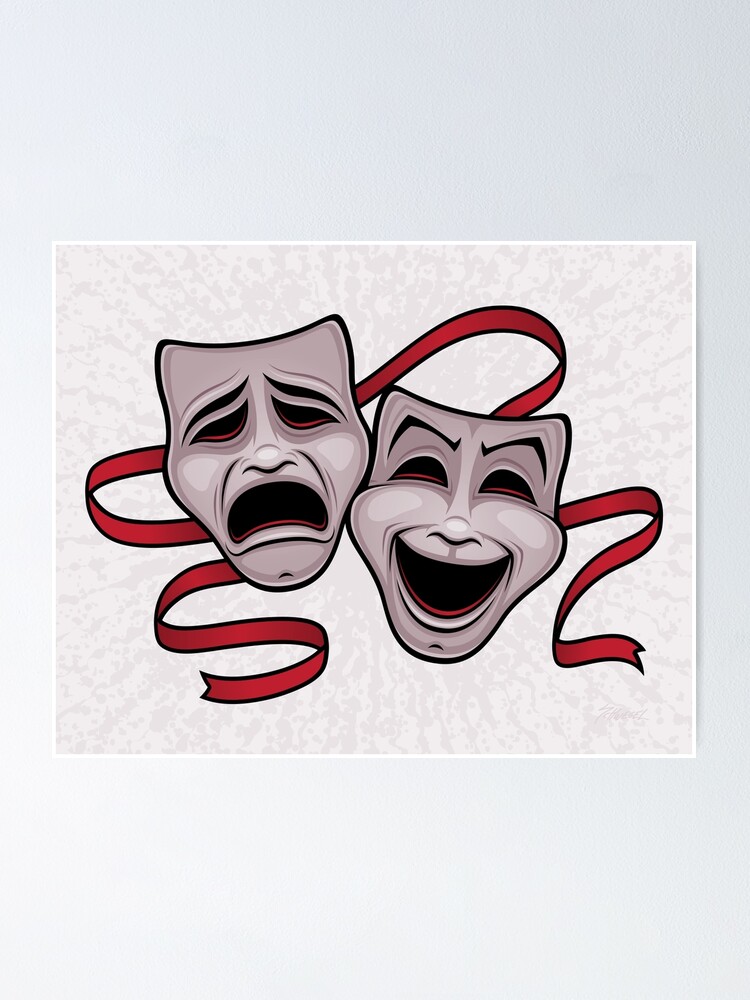 Edy And Tragedy Theater Masks Poster By Fizzgig