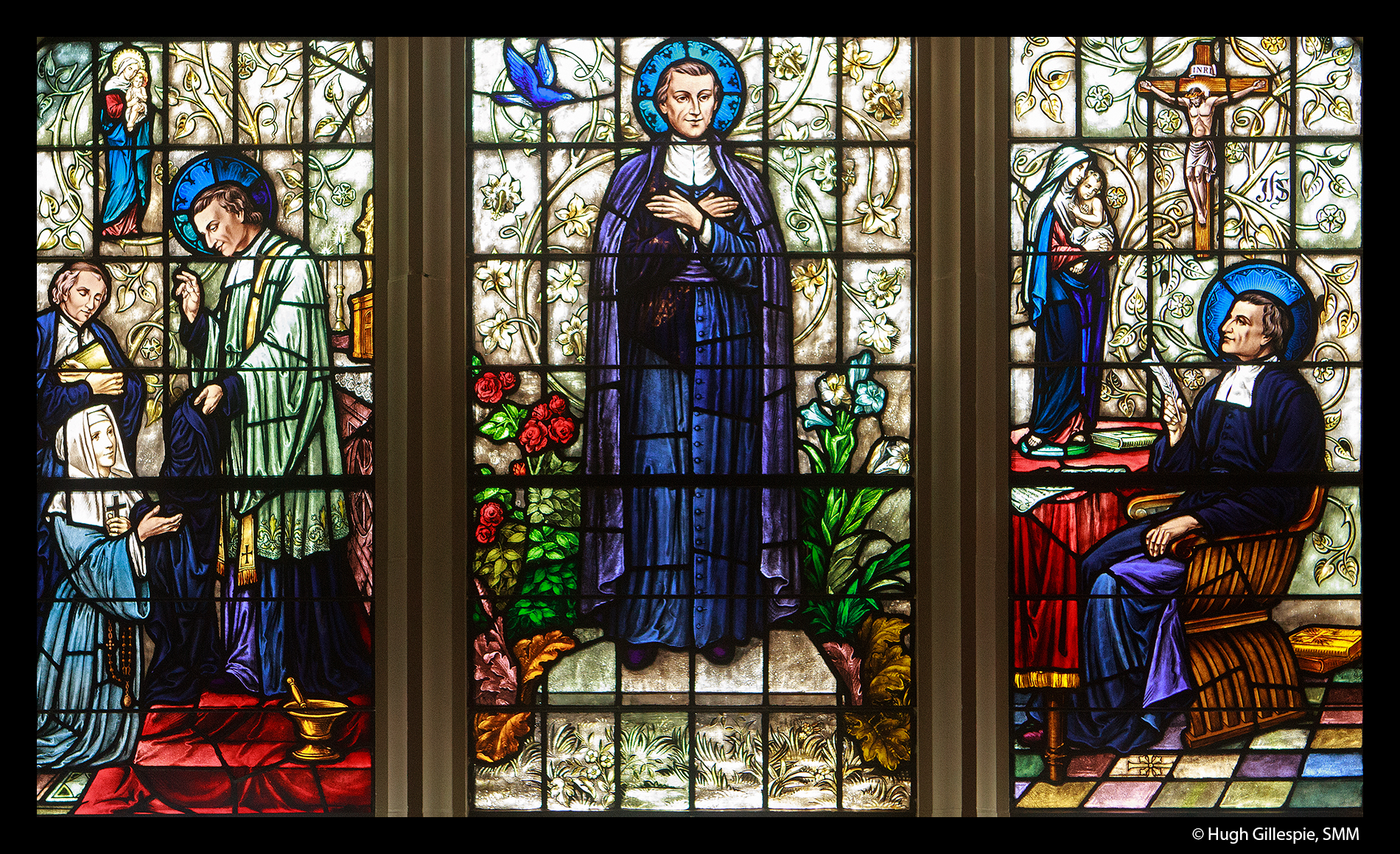Religion Catholic Stained Glass Window Wallpaper Background