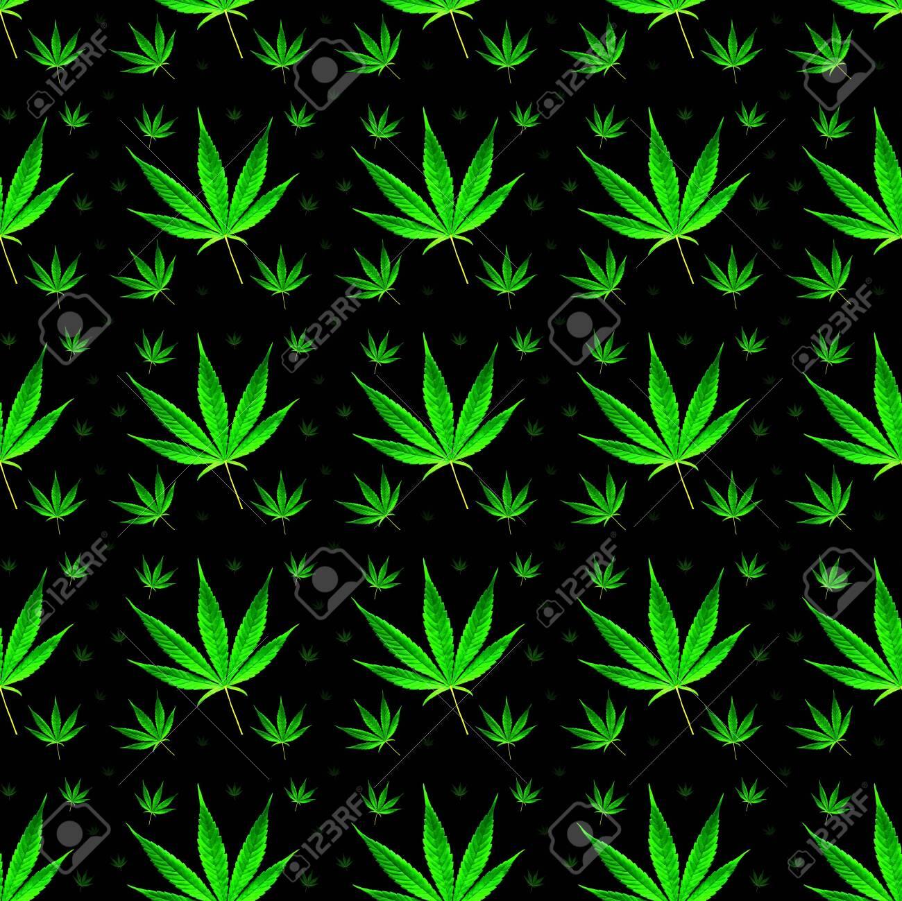 Marijuana Or Cannabis Leaves Seamless Background Pattern Wallpaper