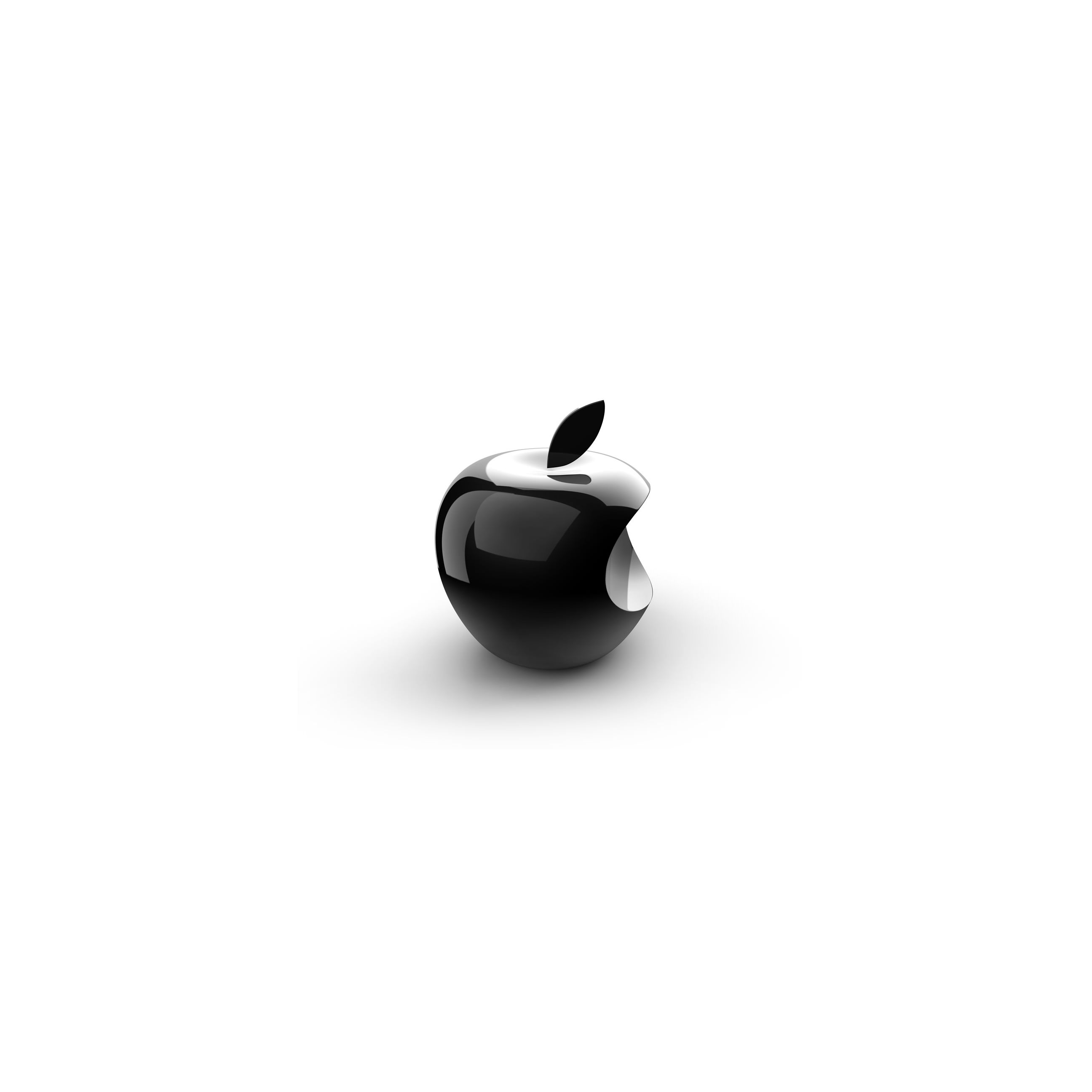 Apple Logo 3d Black And White Wallpaper Sc iPhone6plus