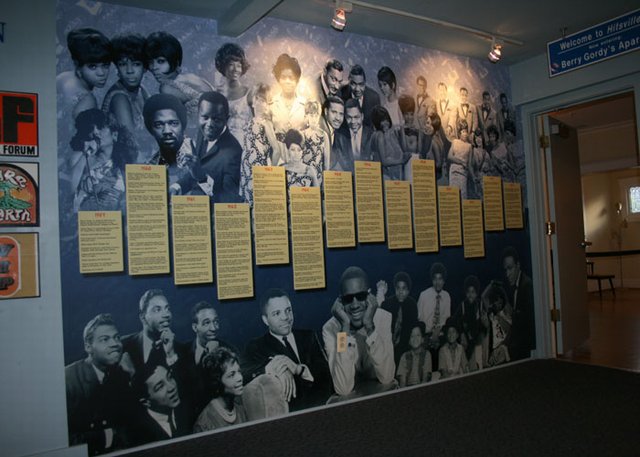 Mural At Motown Historical Museum Representing Music History Timeline