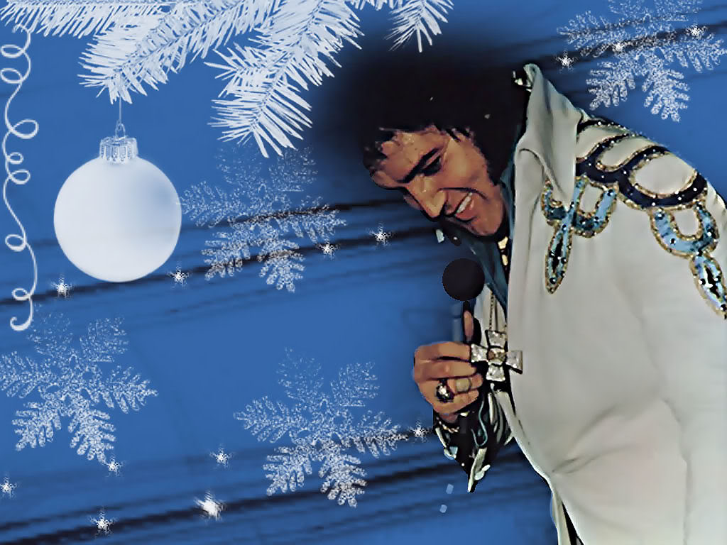 Elvis Christmas Wallpaper Grasscloth