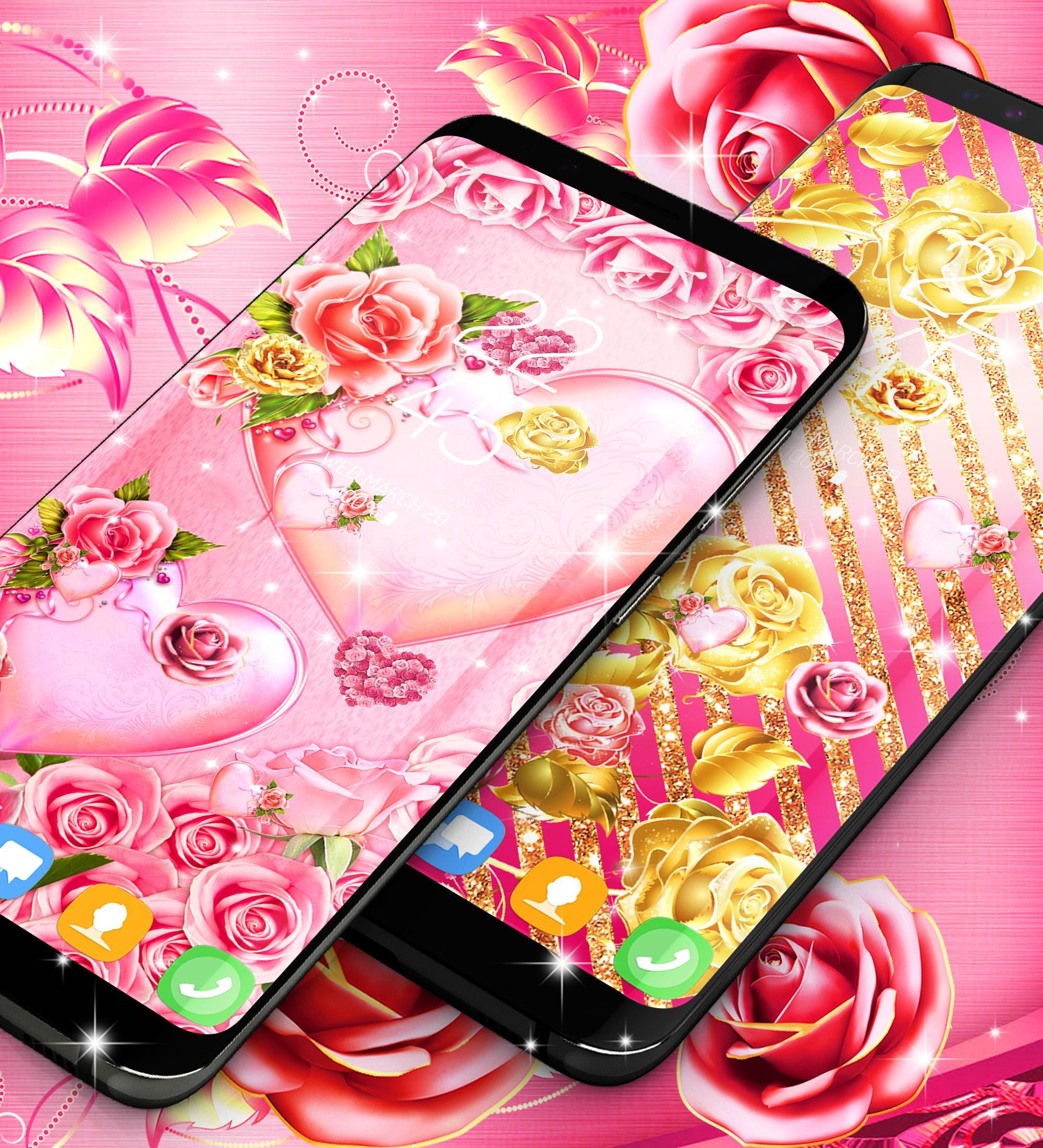 Pink Rose Gold Live Wallpaper For Android Apk