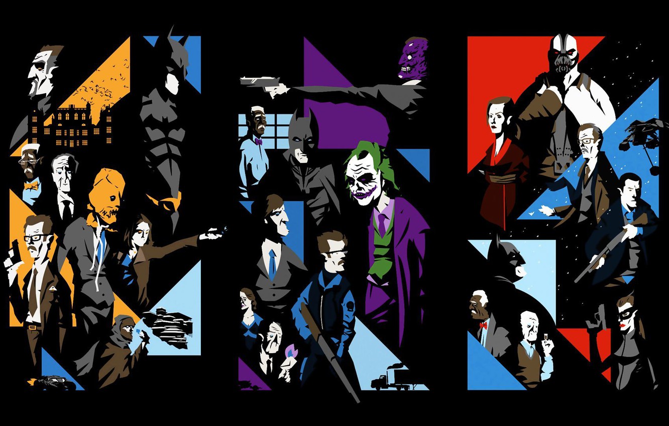 Wallpaper Collage The Dark Knight Characters
