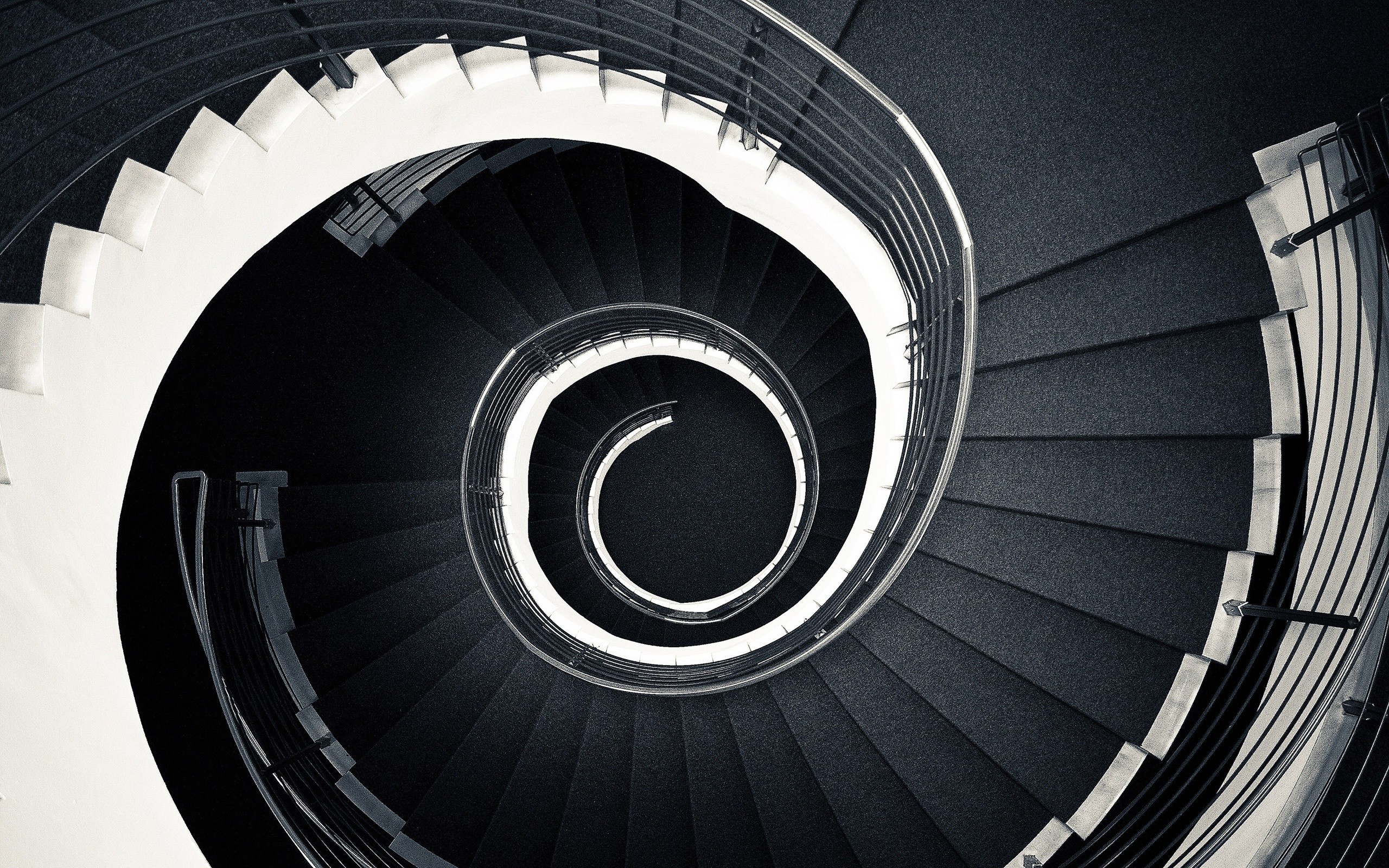 Black And White Stairs Wallpaper Background With