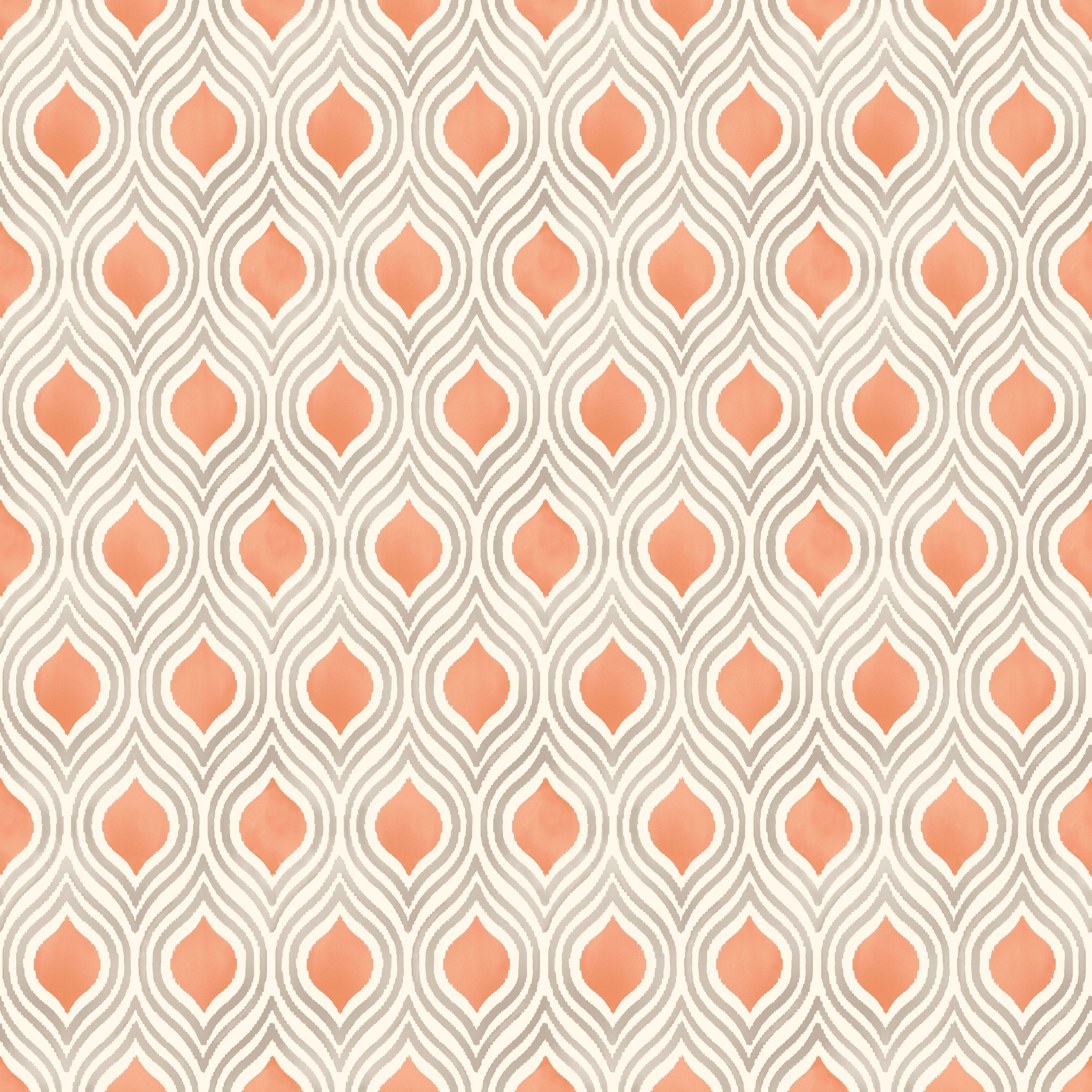 Colours Ailsa Burnt Orange Geometric Wallpaper Departments DIY