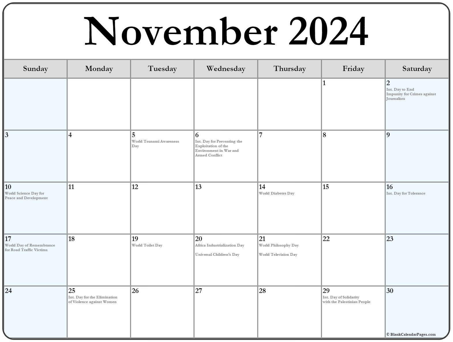 Holidays Usa Calendar November Wallpaper