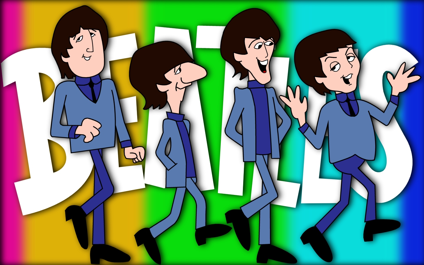 The Bealtes Cartoon Wallpaper Beatles
