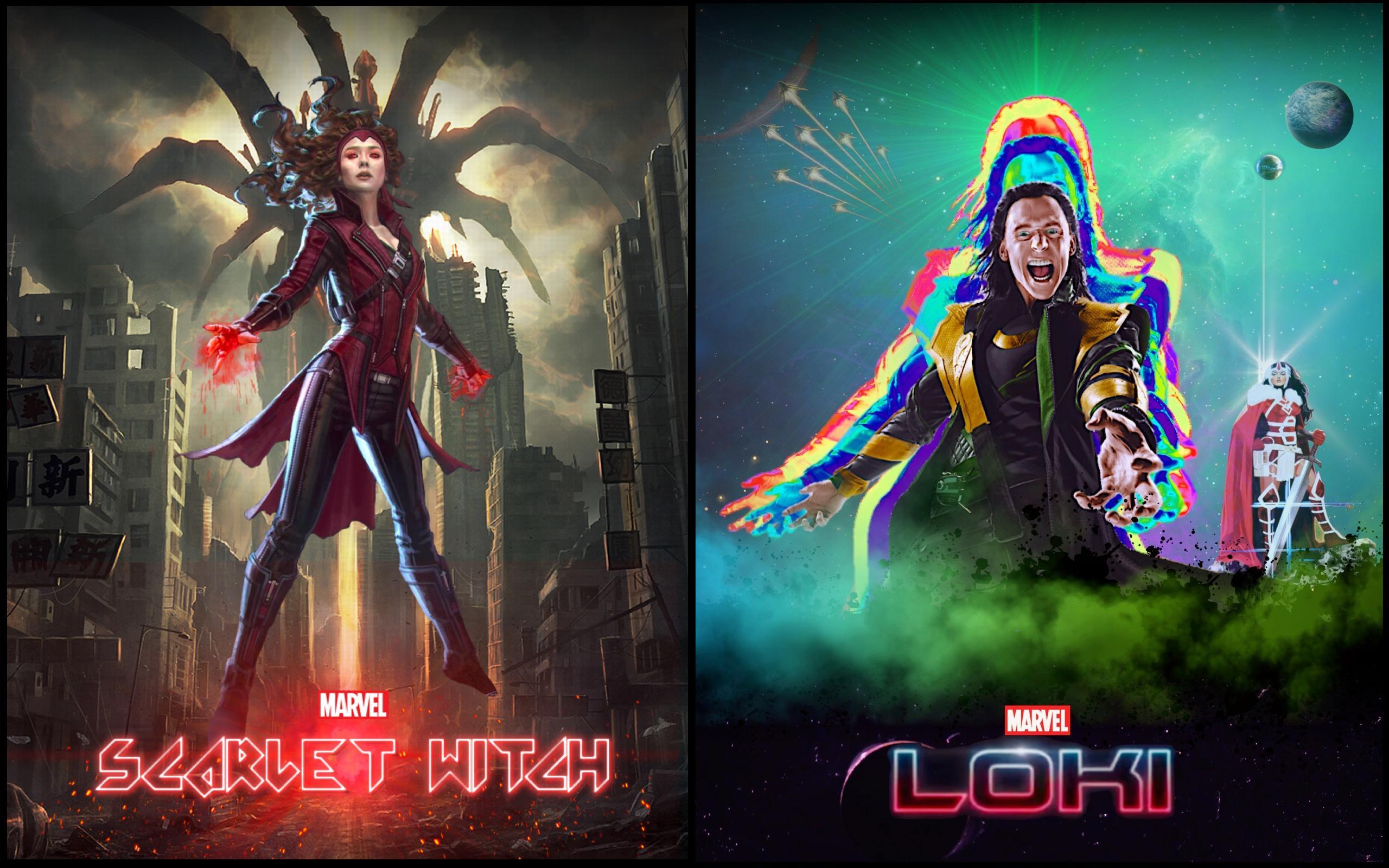 Scarlet Witch Loki Series Concept Posters Marvelstudios