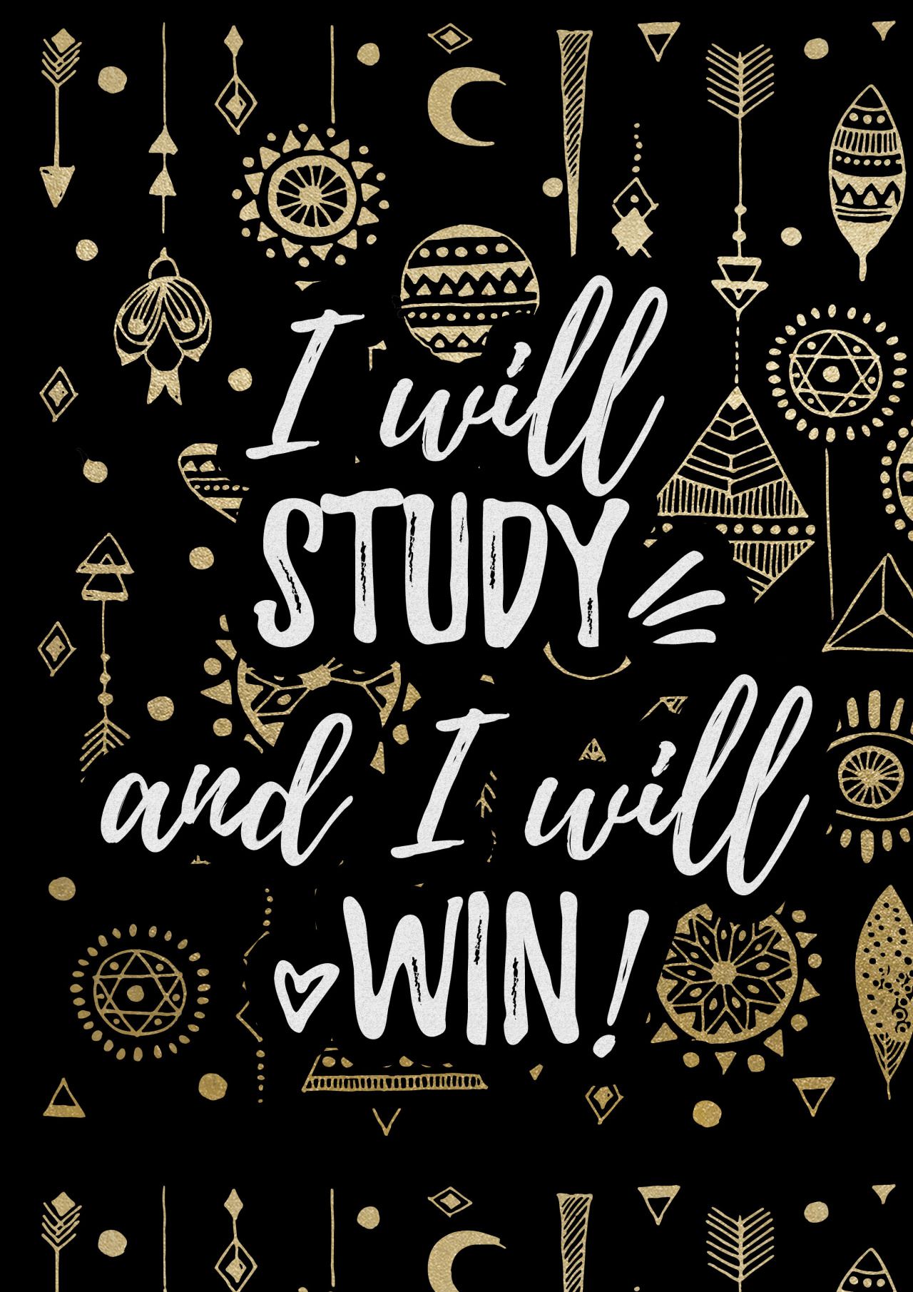 Motivational study wallpaper with the quote 